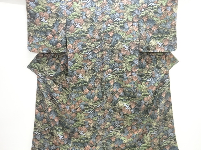 未使用品　樹木模様小紋着物